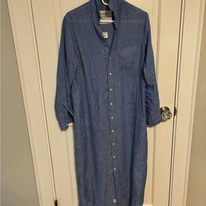 Frank & Eileen Rory Dress in Blue Linen, XS, NWOT